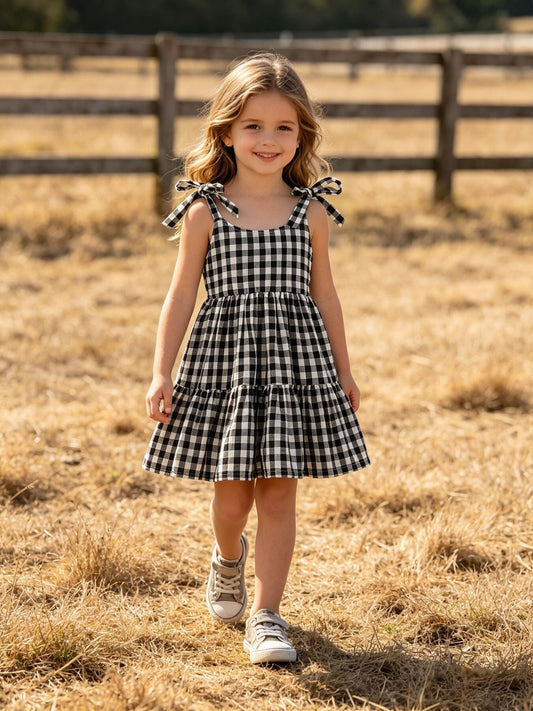 PLAID RUFFLE DRESS
